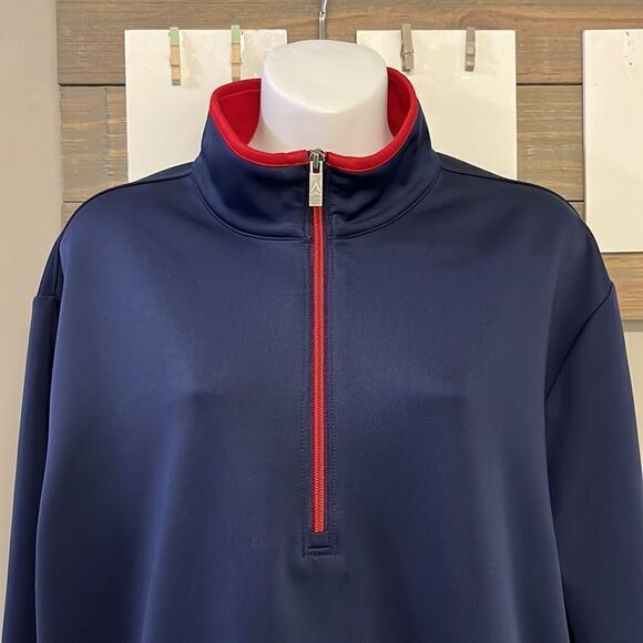 Antigua Men’s Navy Long Sleeve Mock Neck Golf Pullover- Large - Picture 5 of 12